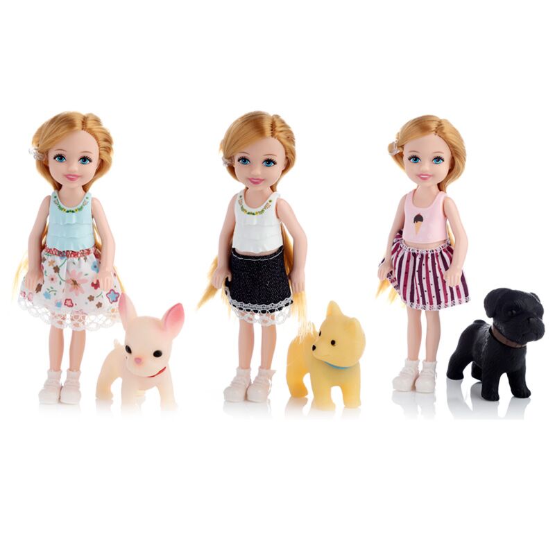 Afbeelding laden in galerijviewer, Sally aankleed pop met hond accessoires