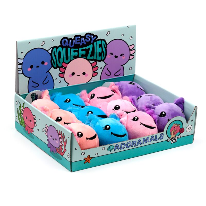Afbeelding laden in galerijviewer, Queasy squeezies axolotl (salamander) knijp speelgoed
