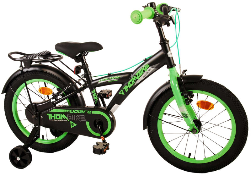 Load image into Gallery viewer, Volare Thombike Kinderfiets - Jongens - 16 inch - Zwart Groen - Twee Handremmen