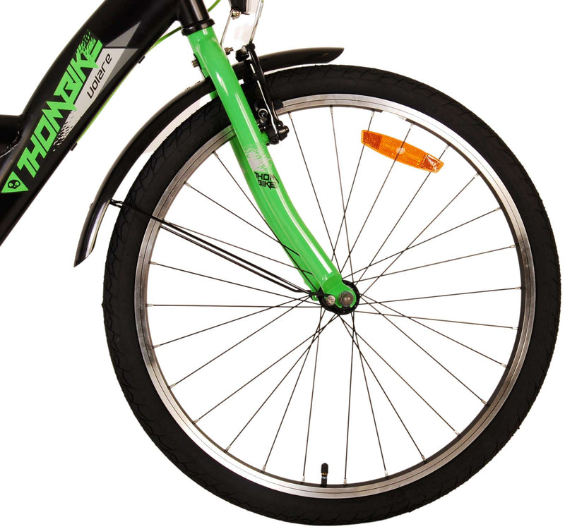 Load image into Gallery viewer, Volare Thombike Kinderfiets - Jongens - 24 inch - Zwart Groen - Twee handremmen