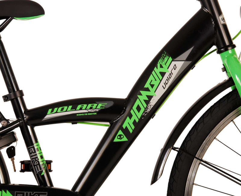 Load image into Gallery viewer, Volare Thombike Kinderfiets - Jongens - 24 inch - Zwart Groen - Twee handremmen