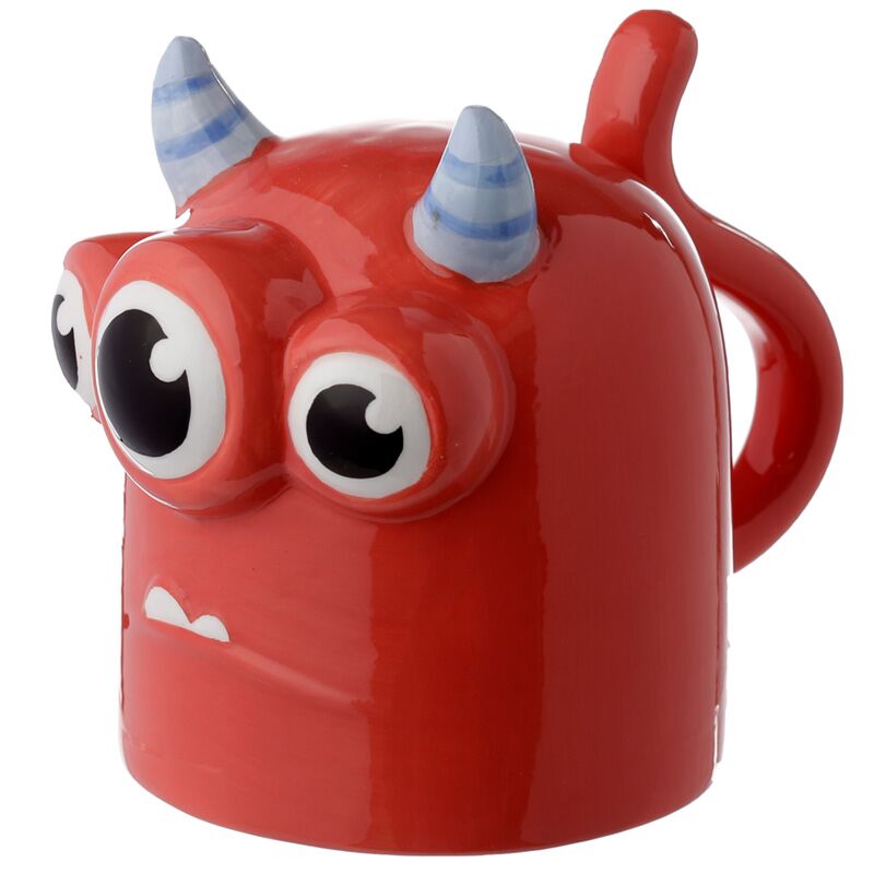 Afbeelding laden in galerijviewer, Monstarz rood monster ondersteboven keramiek mok