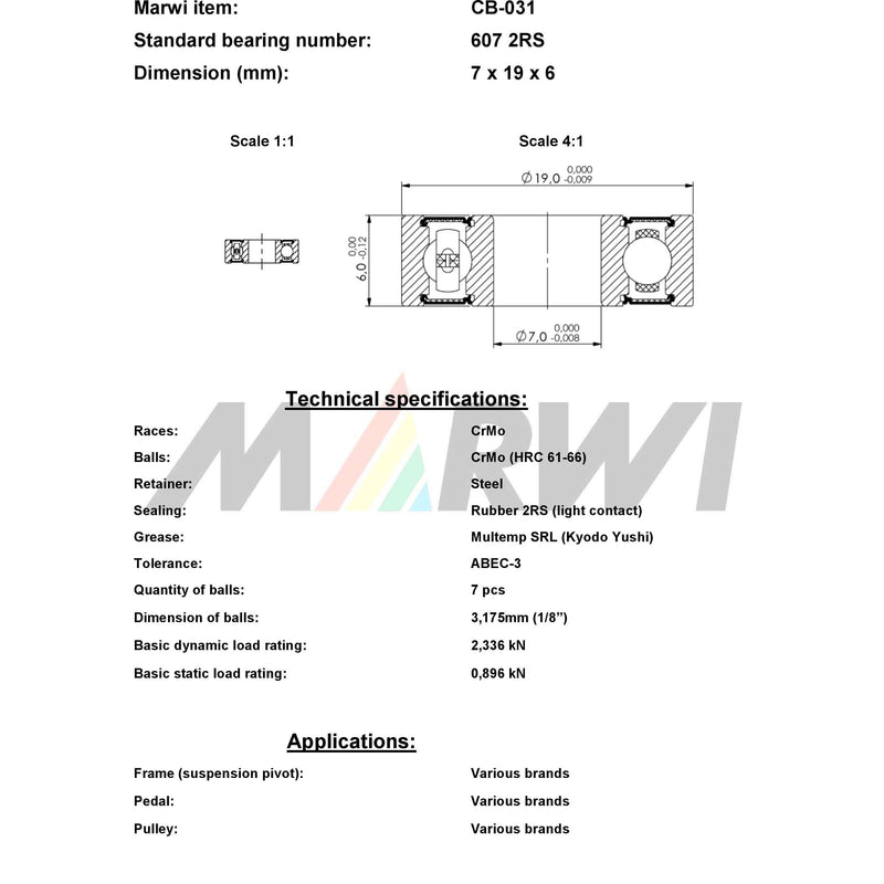 Load image into Gallery viewer, Union kugellager ball bearing cb-031 7x19x6mm