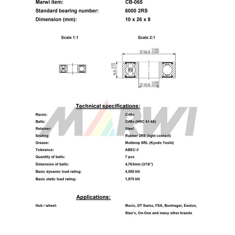 Load image into Gallery viewer, Union kogellager ball bearing cb-065 10x26x8