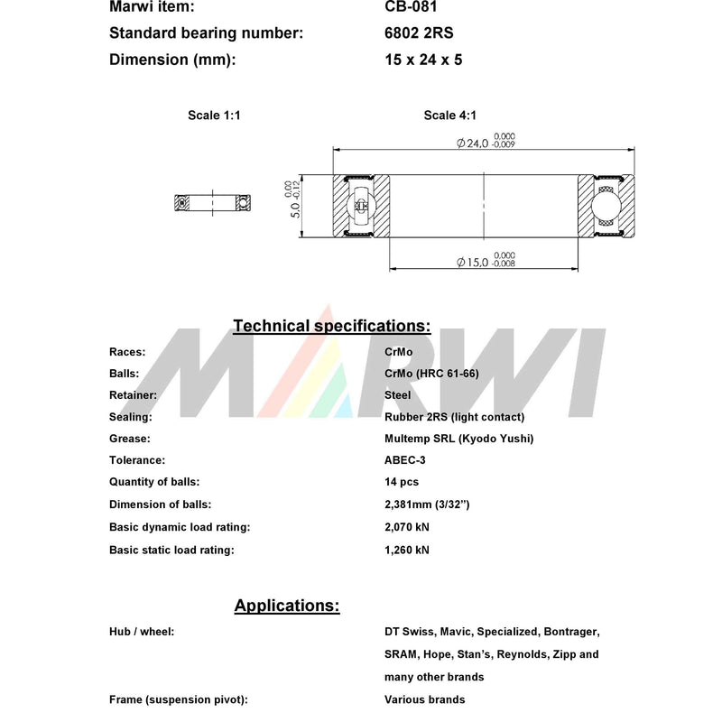 Load image into Gallery viewer, Union kogellager ball bearing cb-081 15x24x5