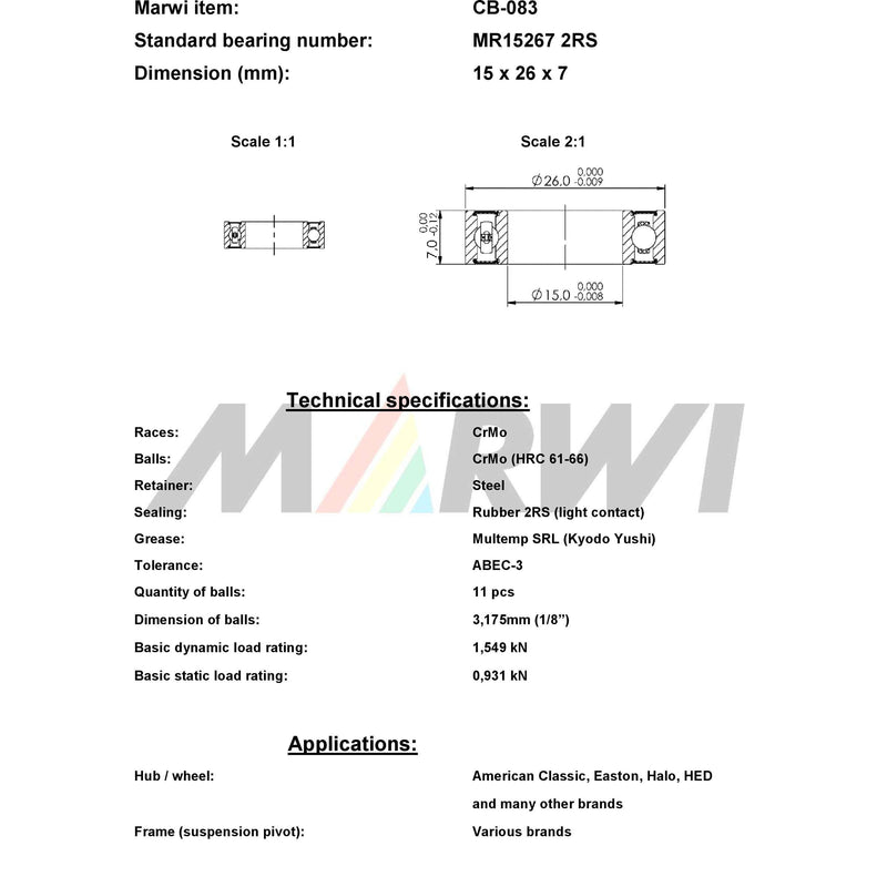Load image into Gallery viewer, Union kogellager ball bearing cb-083 15x26x7