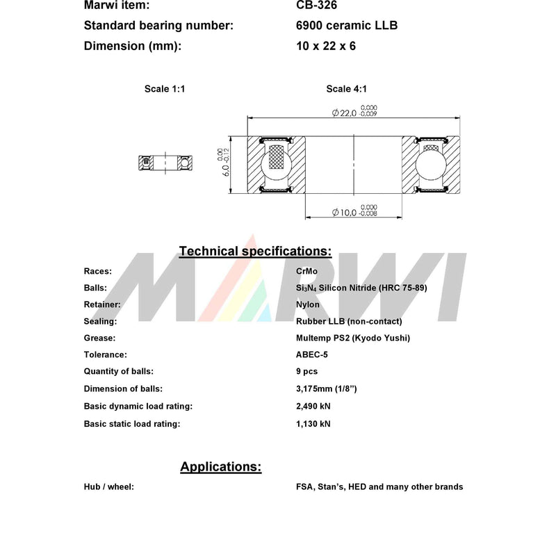 Load image into Gallery viewer, Union kogellager ball bearing cb-326 10x22x6
