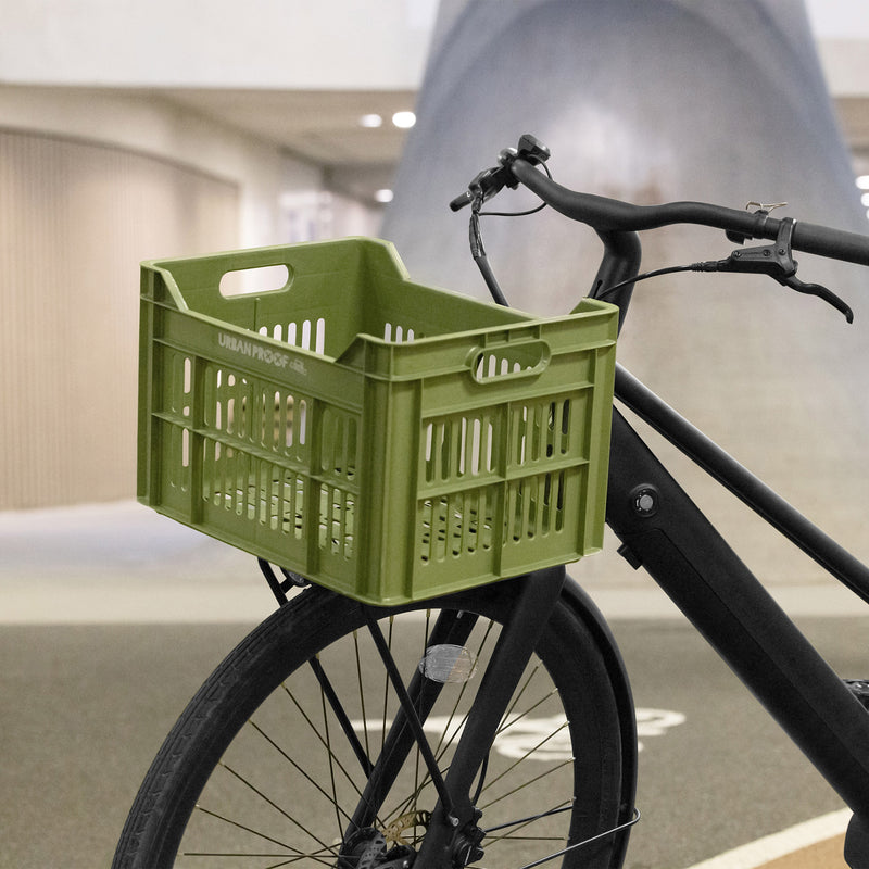 Load image into Gallery viewer, Urban proof fietskrat recycled kunststof 30l olijfgroen 40x30x25 cm