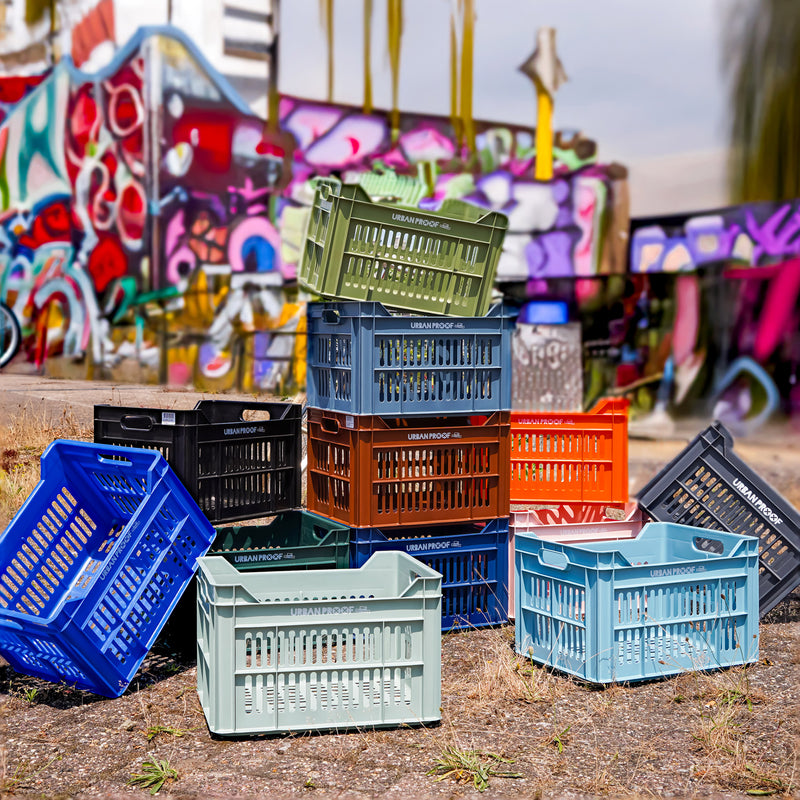 Load image into Gallery viewer, Urban proof fietskrat recycled kunststof 30l olijfgroen 40x30x25 cm