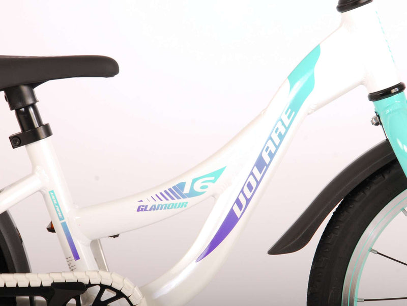 Load image into Gallery viewer, Volare Glamour Kinderfiets - Meisjes - 16 inch - Wit Mint Groen - Prime Collection