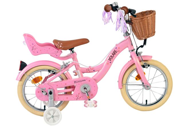Afbeelding laden in galerijviewer, Volare blossom kinderfiets - meisjes - 14 inch - roze - twee handremmen