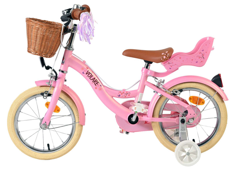 Afbeelding laden in galerijviewer, Volare blossom kinderfiets - meisjes - 14 inch - roze - twee handremmen