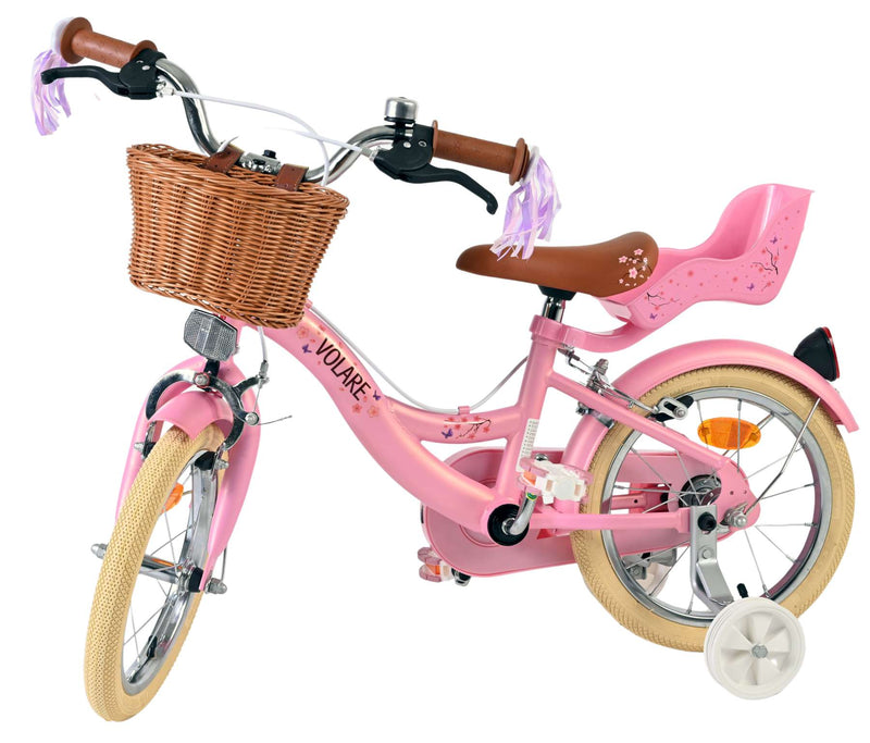 Afbeelding laden in galerijviewer, Volare blossom kinderfiets - meisjes - 14 inch - roze - twee handremmen