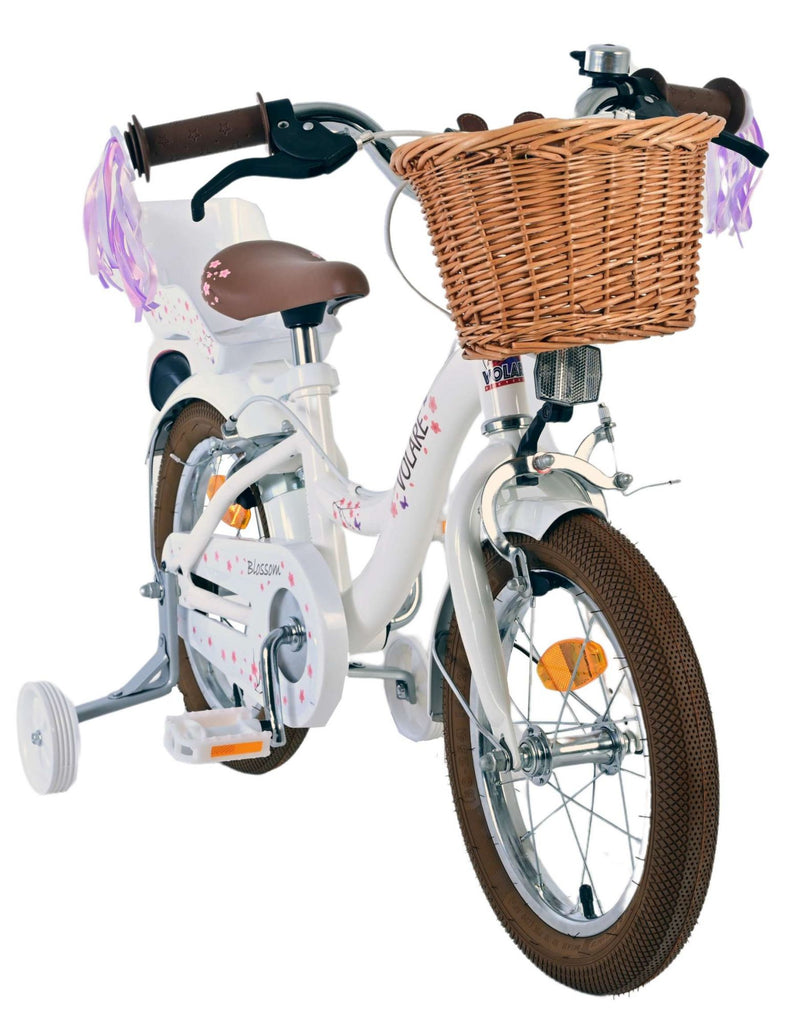 Load image into Gallery viewer, Volare Blossom Kinderfiets Meisjes 14 inch Wit Twee Handremmen