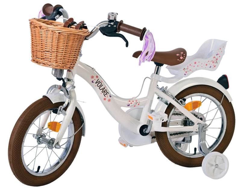 Load image into Gallery viewer, Volare Blossom Kinderfiets Meisjes 14 inch Wit Twee Handremmen