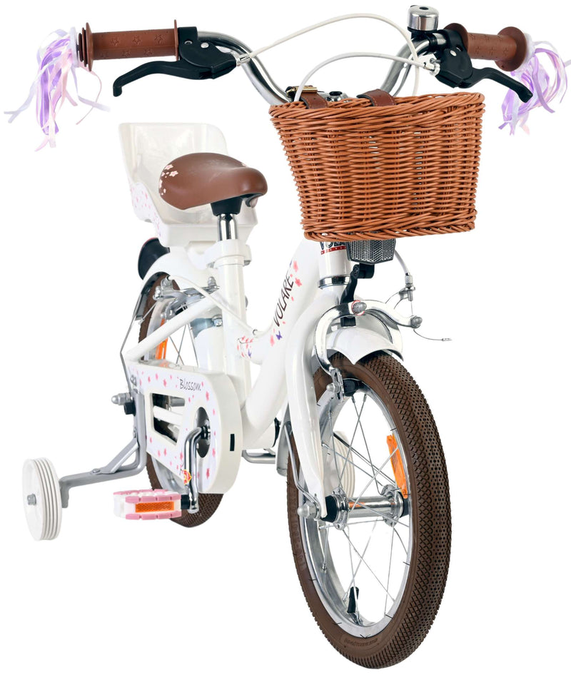 Afbeelding laden in galerijviewer, Volare blossom kinderfiets - meisjes - 14 inch - wit - twee handremmen