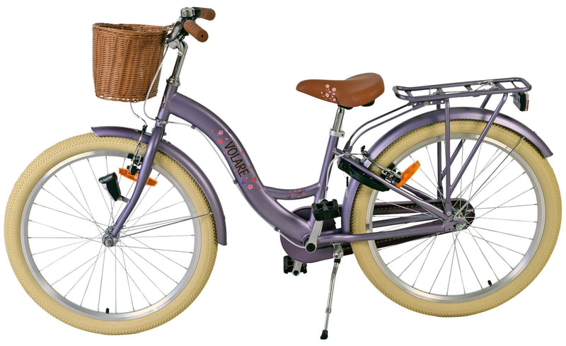 Afbeelding laden in galerijviewer, Volare blossom kinderfiets - meisjes - 24 inch - paars - twee handremmen