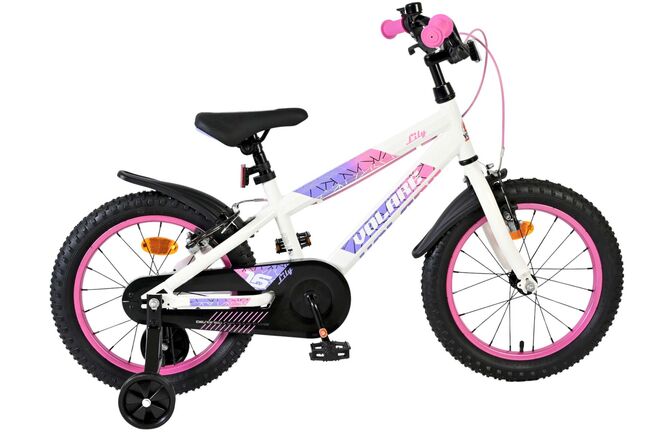 Load image into Gallery viewer, Volare lily kinderfiets - meisjes - 16 inch - wit roze paars - twee handremmen