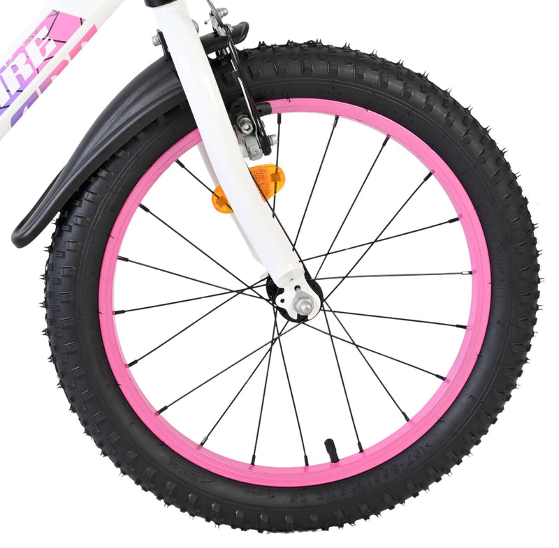 Load image into Gallery viewer, Volare lily kinderfiets - meisjes - 18 inch - wit roze paars - twee handremmen