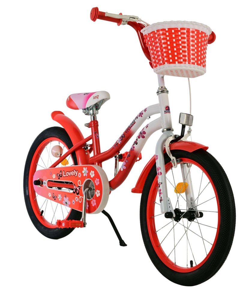 Afbeelding laden in galerijviewer, Volare lovely kinderfiets - meisjes - 18 inch - rood wit