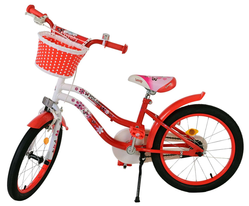 Afbeelding laden in galerijviewer, Volare lovely kinderfiets - meisjes - 18 inch - rood wit