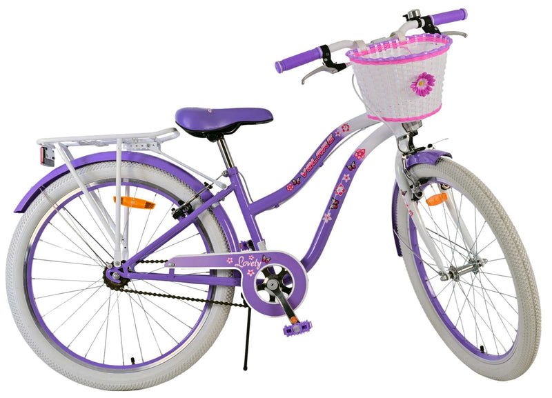 Afbeelding laden in galerijviewer, Volare lovely kinderfiets - meisjes - 24 inch - paars - twee handremmen