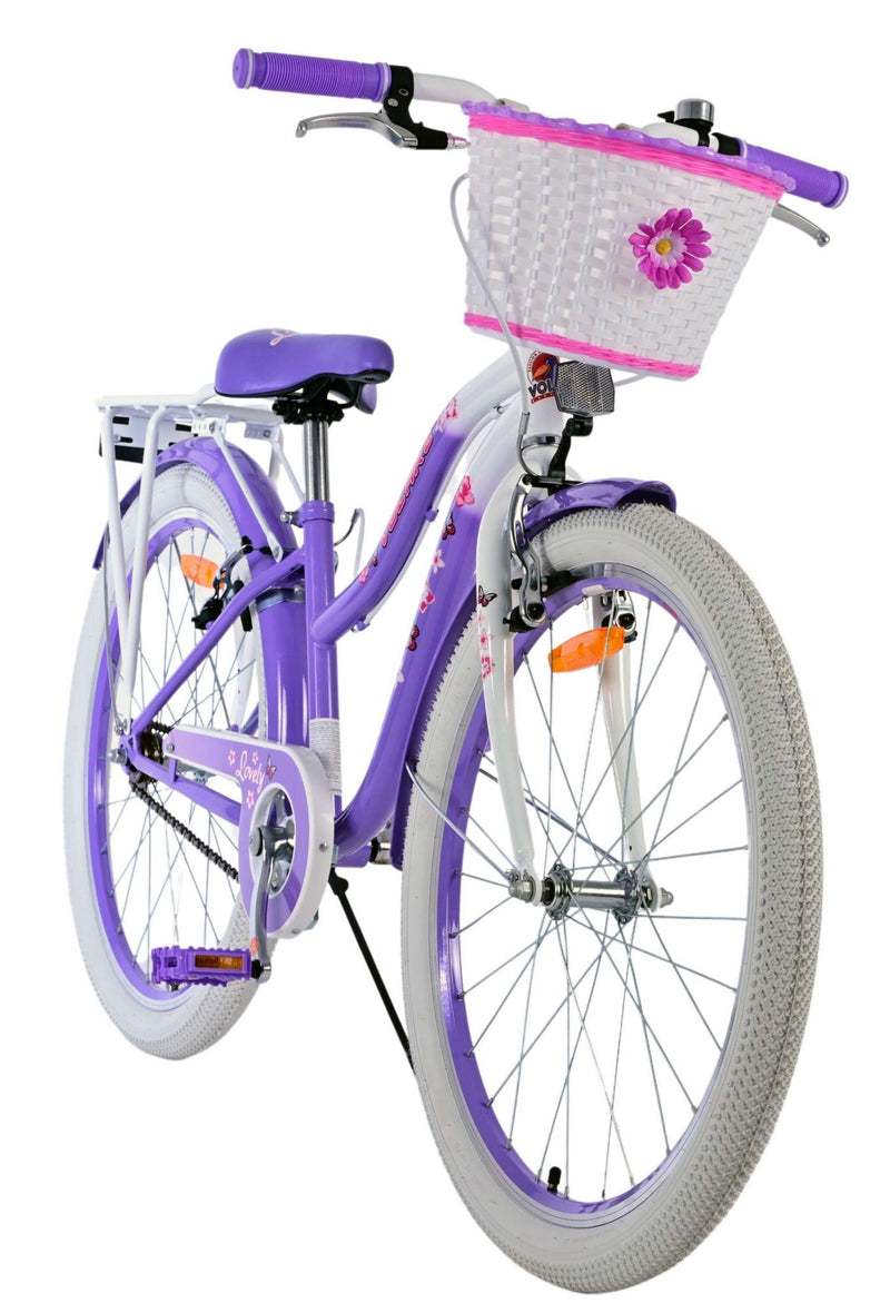 Afbeelding laden in galerijviewer, Volare lovely kinderfiets - meisjes - 24 inch - paars - twee handremmen