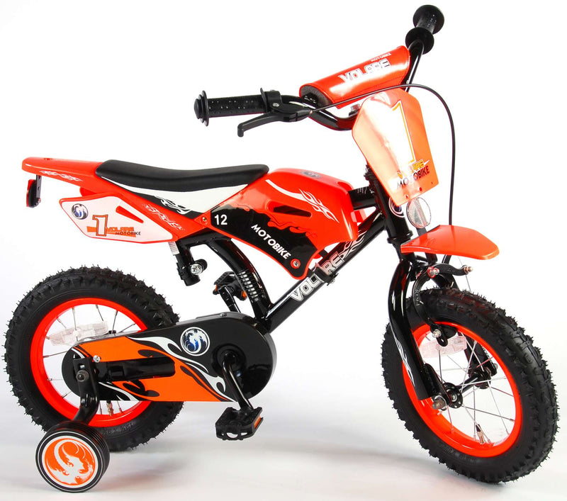 Load image into Gallery viewer, Volare Motorbike Kinderfiets Jongens 12 inch Oranje 95% afgemonteerd