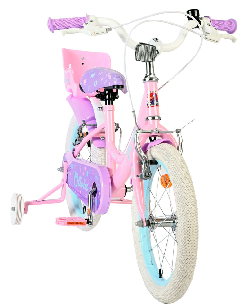 Afbeelding laden in galerijviewer, Volare olivia kinderfiets - meisjes - 16 inch - roze - twee handremmen