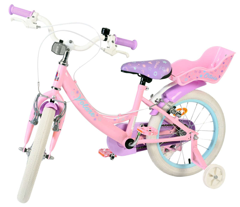 Afbeelding laden in galerijviewer, Volare olivia kinderfiets - meisjes - 16 inch - roze - twee handremmen