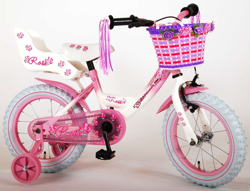 Load image into Gallery viewer, Volare Rose Kinderfiets Meisjes 14 inch Roze Wit 95% afgemonteerd
