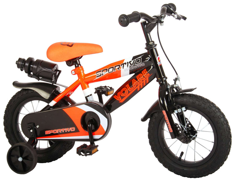 Load image into Gallery viewer, Volare Sportivo Kinderfiets Jongens 12 inch Neon Oranje Zwart 95% afgemonteerd
