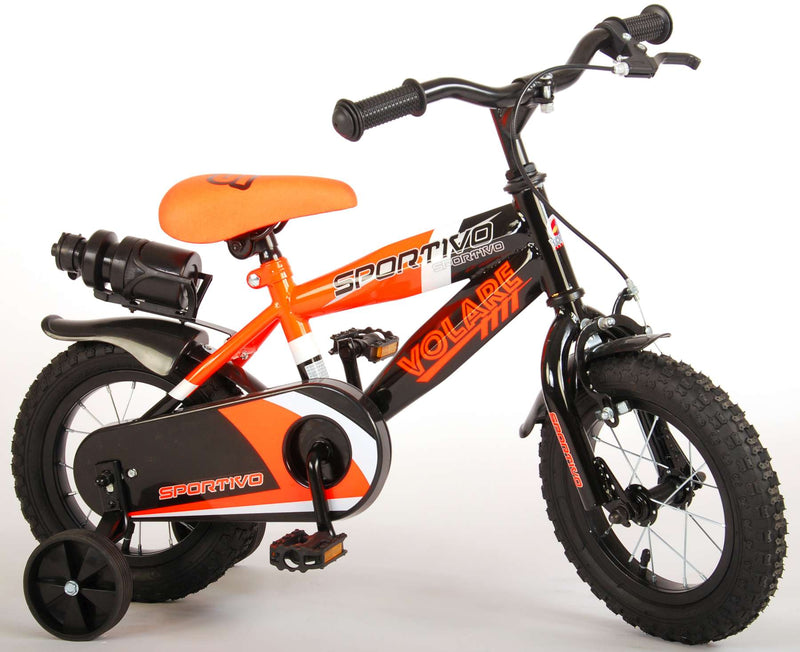 Load image into Gallery viewer, Volare Sportivo Kinderfiets Jongens 12 inch Neon Oranje Zwart 95% afgemonteerd