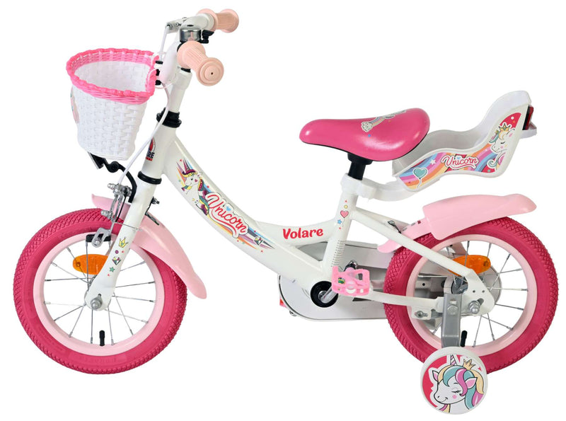 Afbeelding laden in galerijviewer, Volare unicorn kinderfiets - meisjes - 12 inch - wit