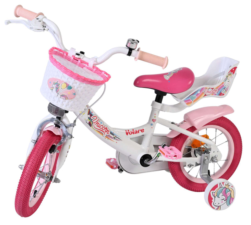 Afbeelding laden in galerijviewer, Volare unicorn kinderfiets - meisjes - 12 inch - wit