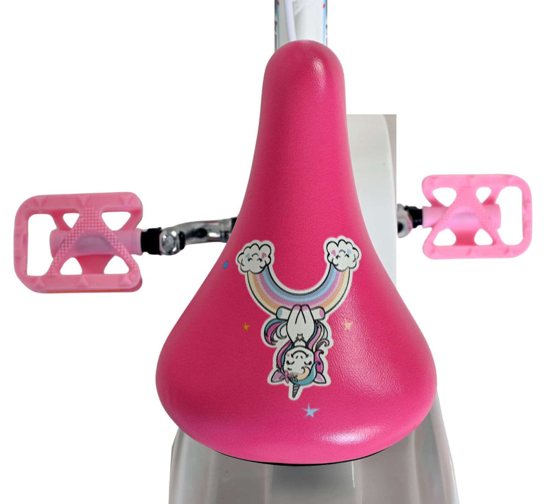 Afbeelding laden in galerijviewer, Volare unicorn kinderfiets - meisjes - 12 inch - wit - twee handremmen