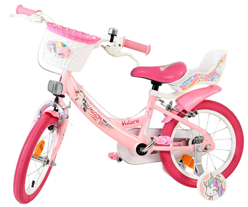 Load image into Gallery viewer, Volare unicorn kinderfiets - meisjes - 14 inch - roze - twee handremmen