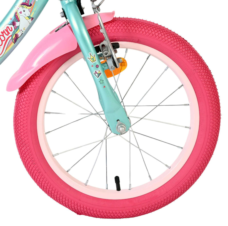 Afbeelding laden in galerijviewer, Volare unicorn kinderfiets - meisjes - 16 inch - groen