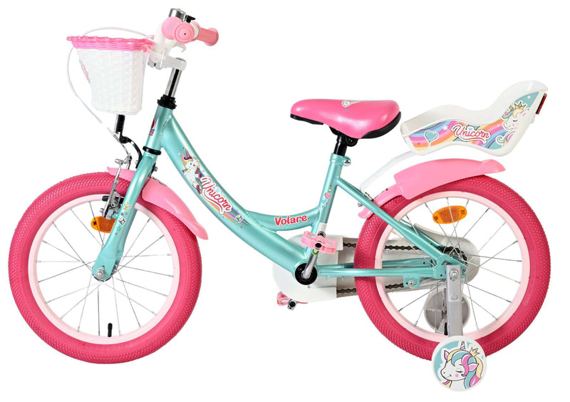 Afbeelding laden in galerijviewer, Volare unicorn kinderfiets - meisjes - 16 inch - groen