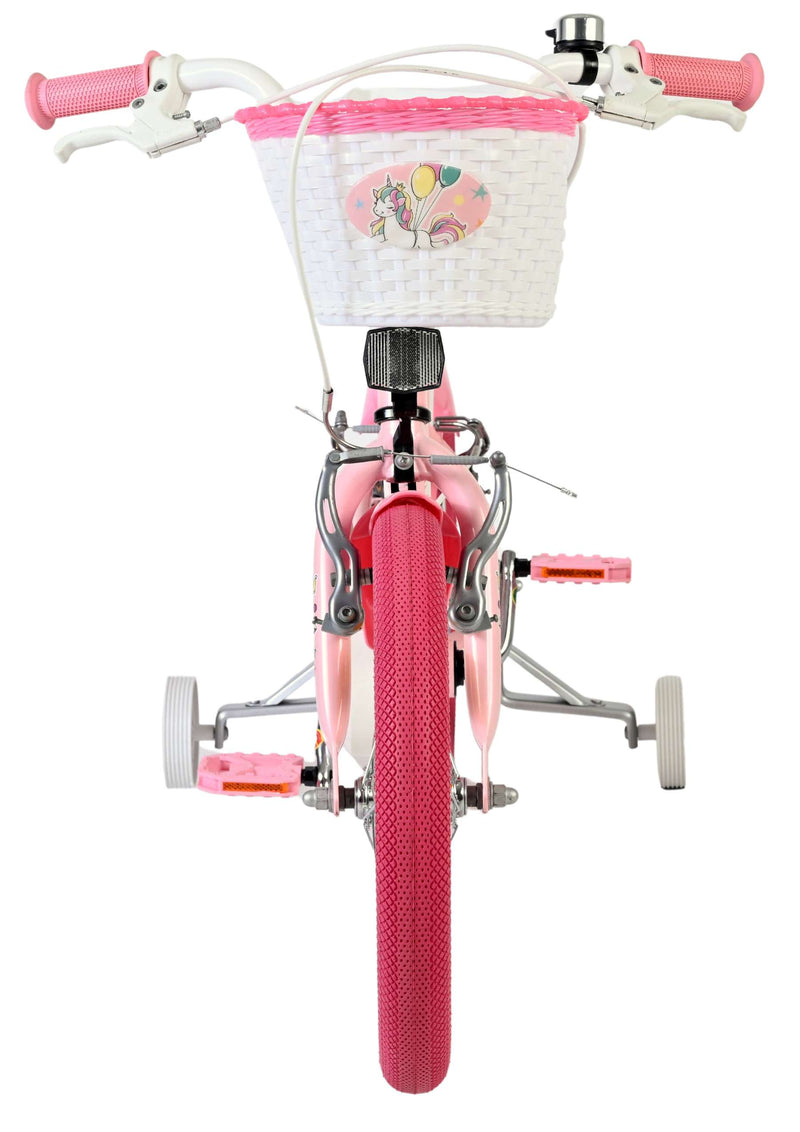 Afbeelding laden in galerijviewer, Volare unicorn kinderfiets - meisjes - 16 inch - roze - twee handremmen