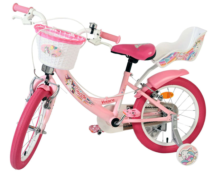 Load image into Gallery viewer, Volare unicorn kinderfiets - meisjes - 16 inch - roze - twee handremmen