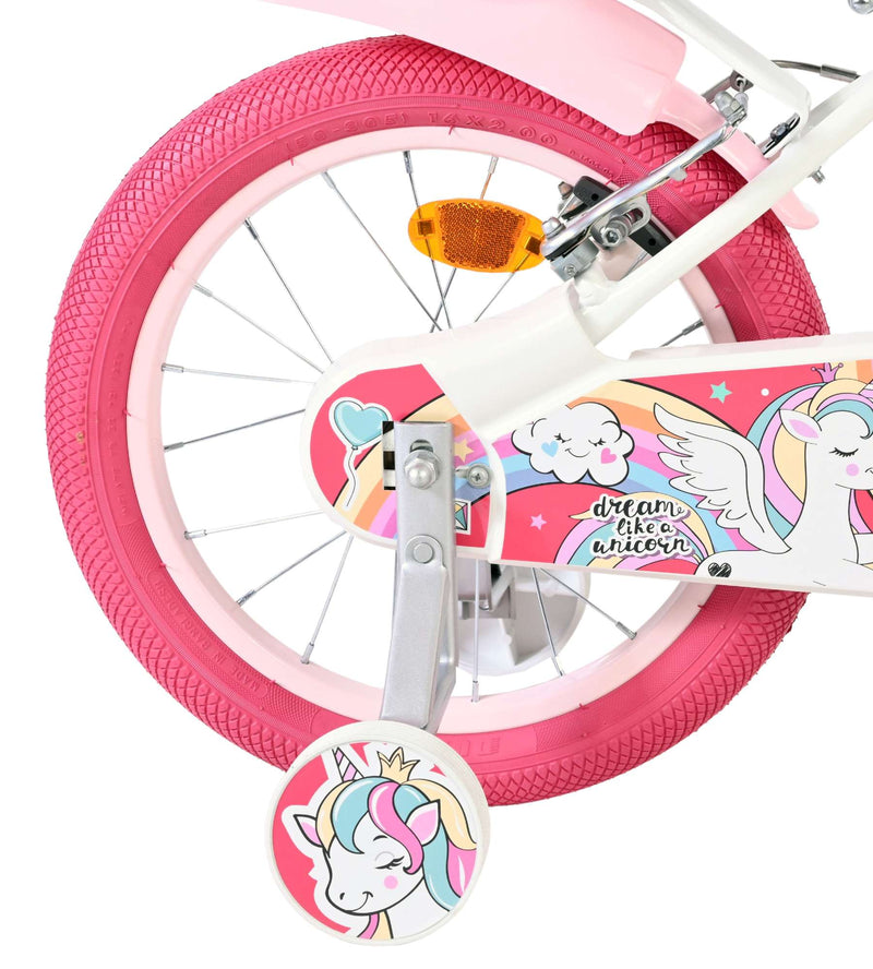 Load image into Gallery viewer, Volare unicorn kinderfiets - meisjes - 16 inch - wit - twee handremmen