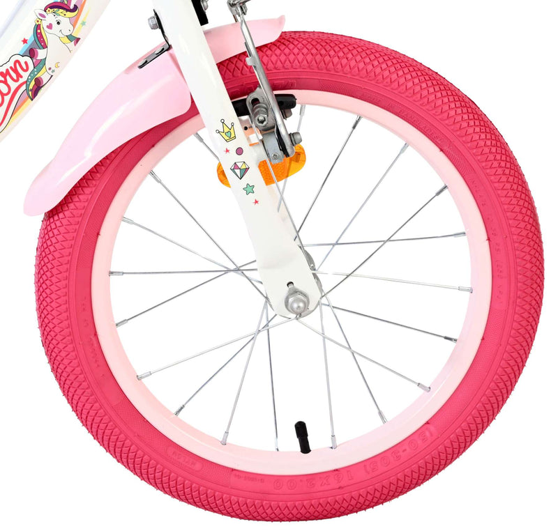 Load image into Gallery viewer, Volare unicorn kinderfiets - meisjes - 16 inch - wit - twee handremmen