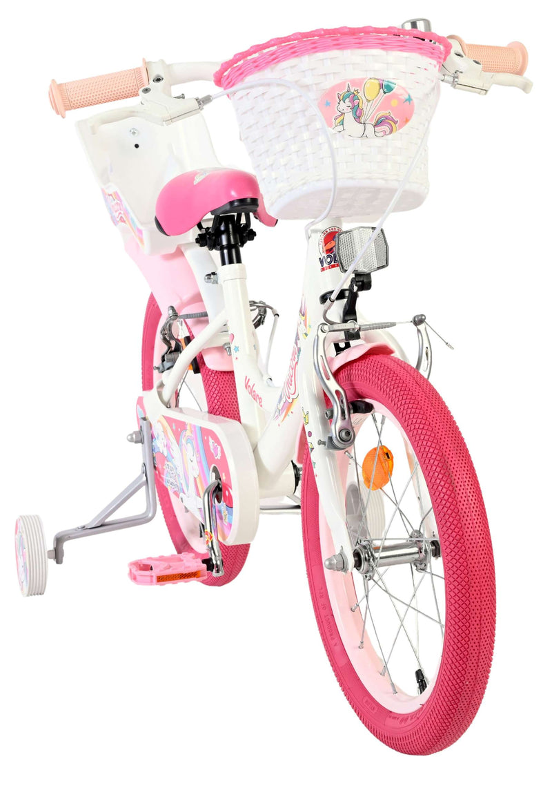 Load image into Gallery viewer, Volare unicorn kinderfiets - meisjes - 16 inch - wit - twee handremmen