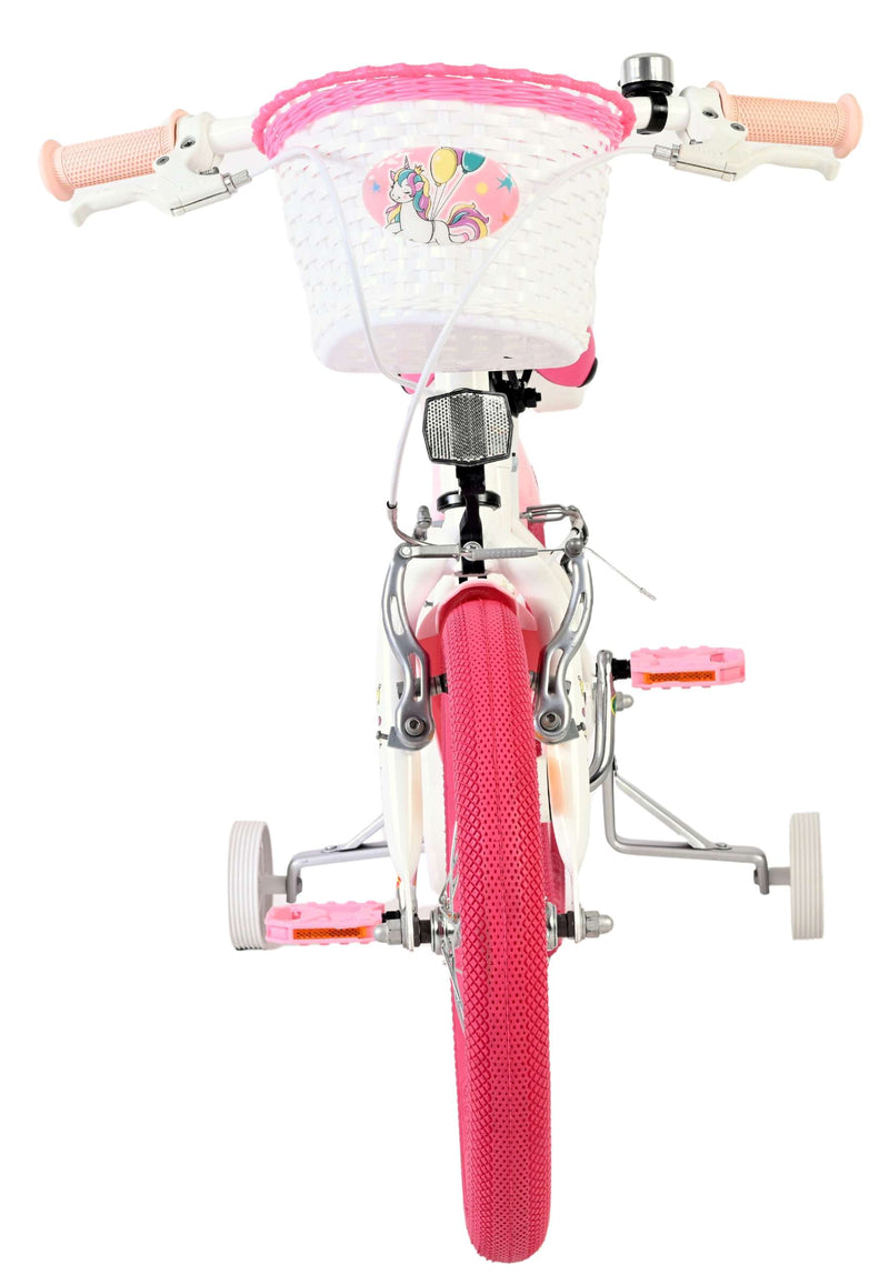 Afbeelding laden in galerijviewer, Volare unicorn kinderfiets - meisjes - 16 inch - wit - twee handremmen
