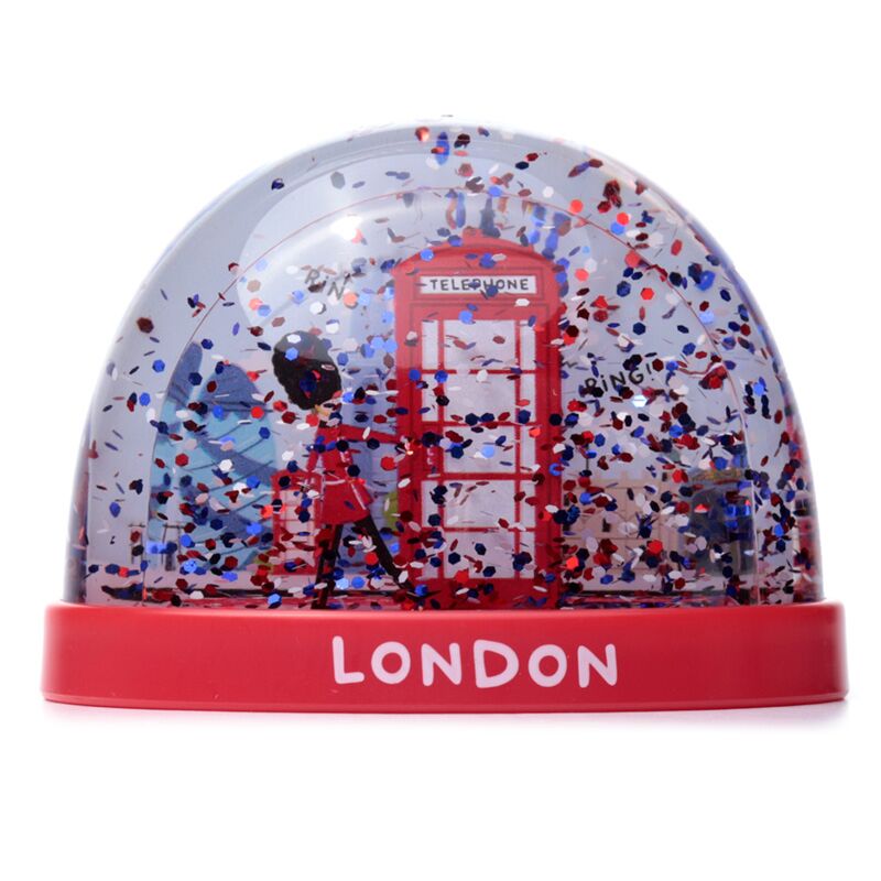 Afbeelding laden in galerijviewer, Londen souvenir rode telefooncel koninklijke wachter sneeuwbol m