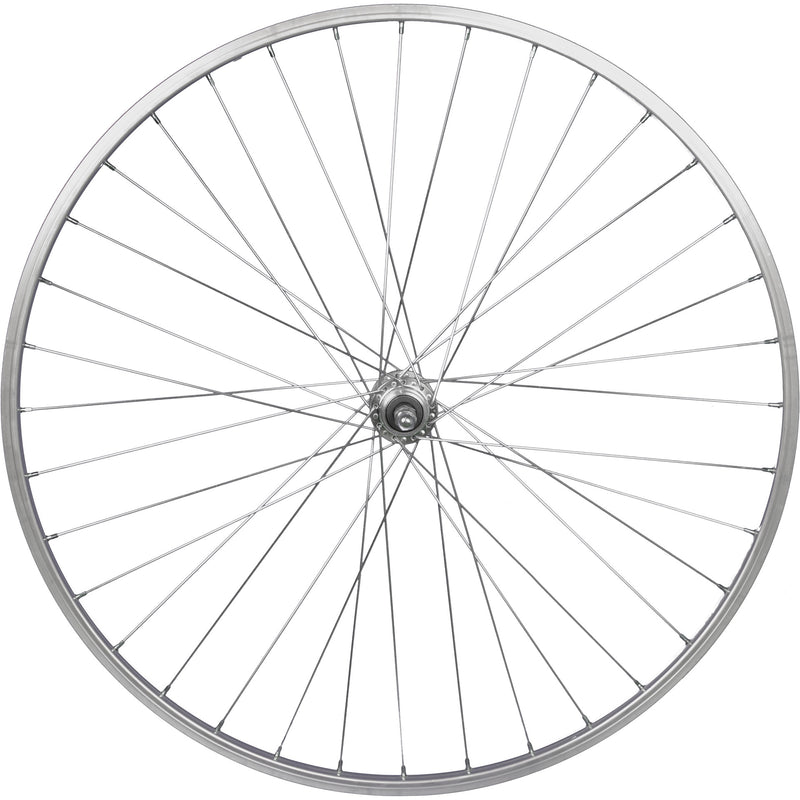 Load image into Gallery viewer, Roland achterwiel p24h 28 36g 7v pion vaste as alu zilv