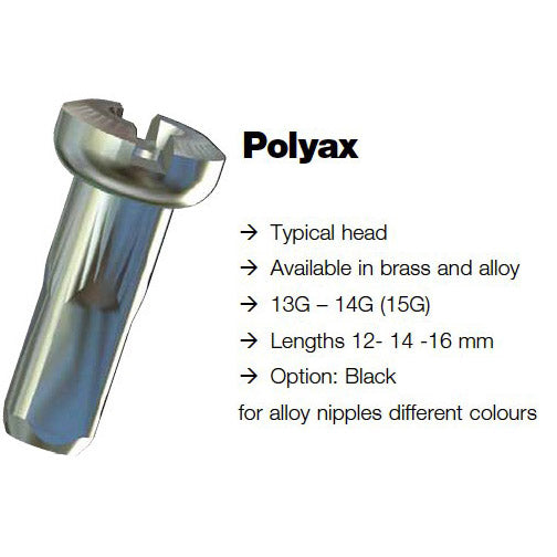 Load image into Gallery viewer, Sapim spaaknippel 14 polyax 14mm zilver messing (100st)
