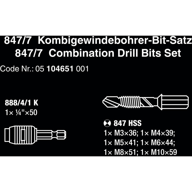 Load image into Gallery viewer, Wera 847 7 Combiboor-bit set, 7‑delig