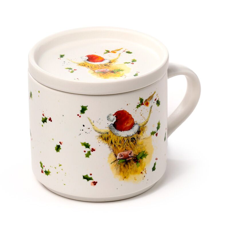 Afbeelding laden in galerijviewer, Kerstmis jan pashley highland koe porselein mok onderzetter set